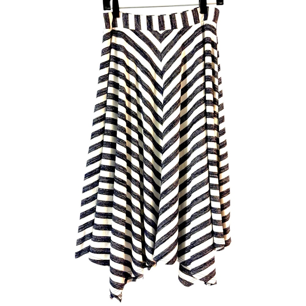 GAP Navy Blue and White Asymmetrical Midi Skirt.